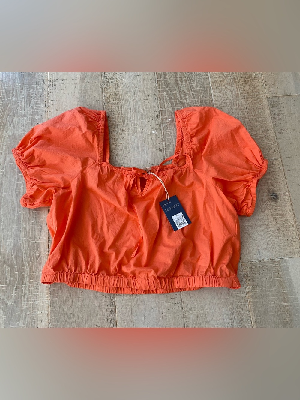 NWT Universal Thread Puff-Sleeve Cropped Top Sz. L